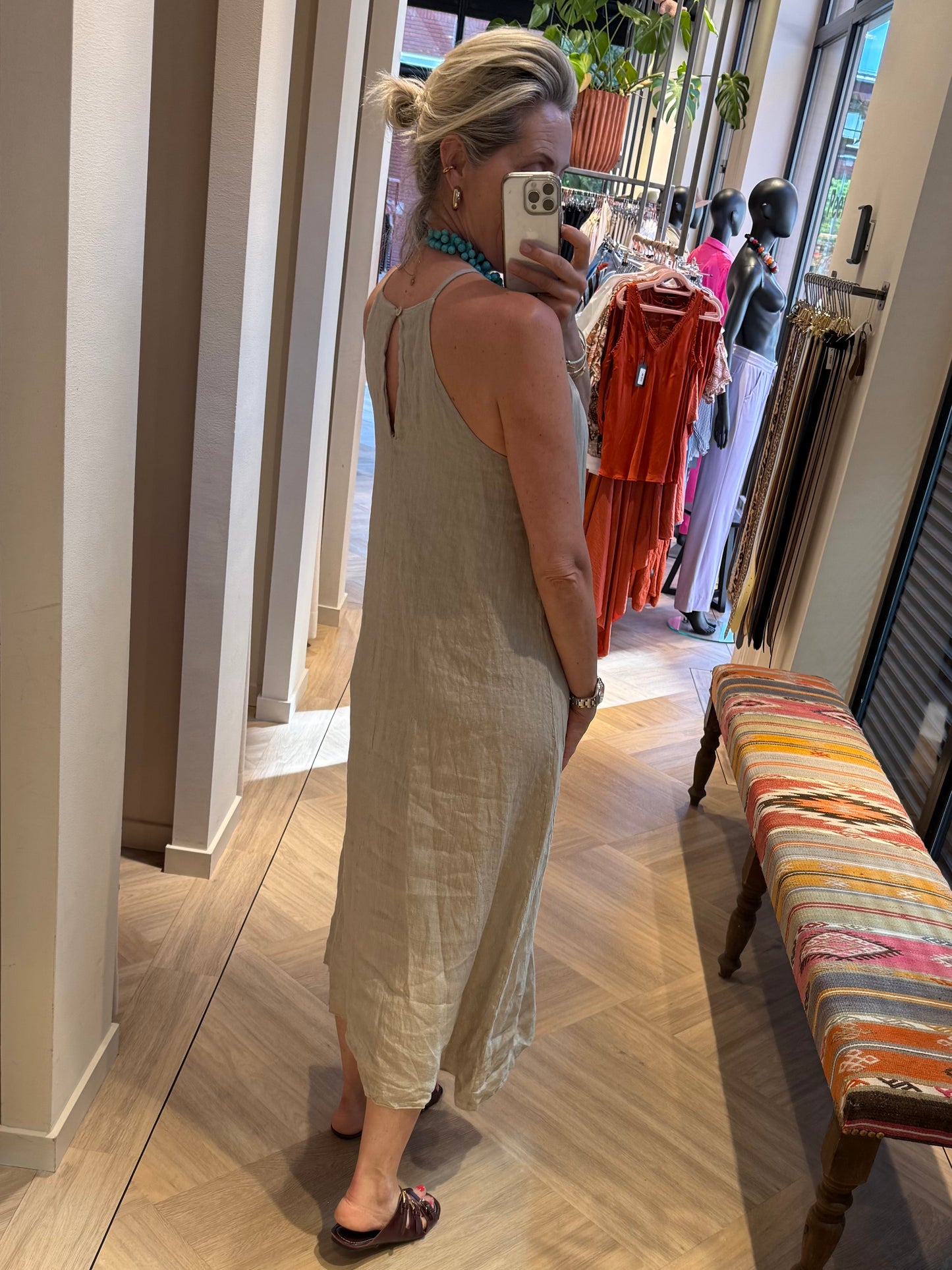 Jurk Marina Linnen Zand - Peet kleding