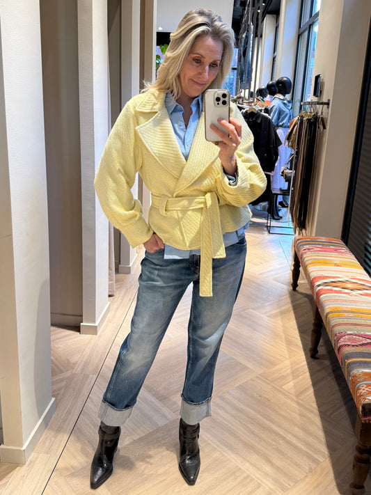 Jack Mira Bouclé Geel - Peet kleding