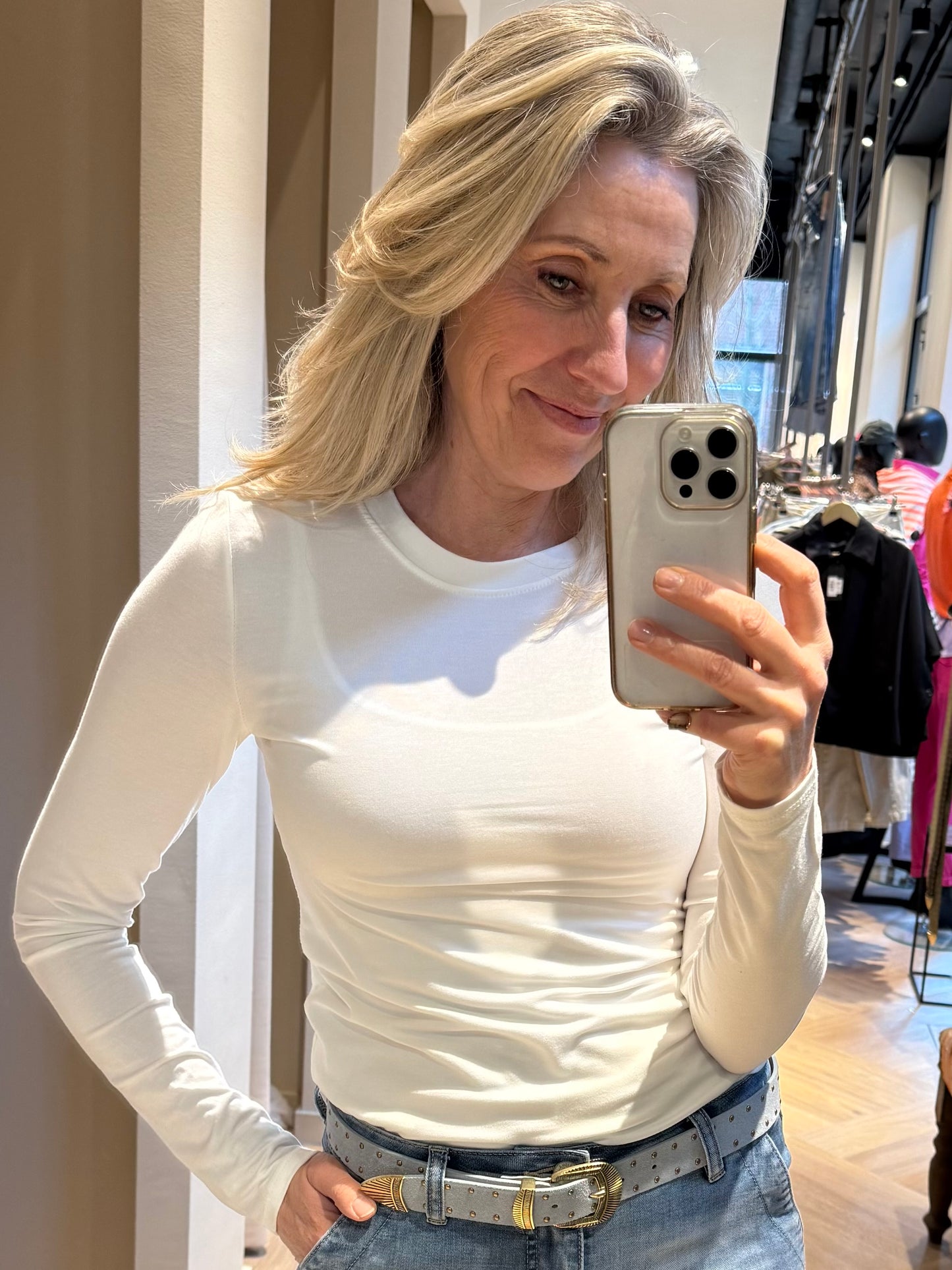 Azzurro Top Bella Wit - Peet kleding