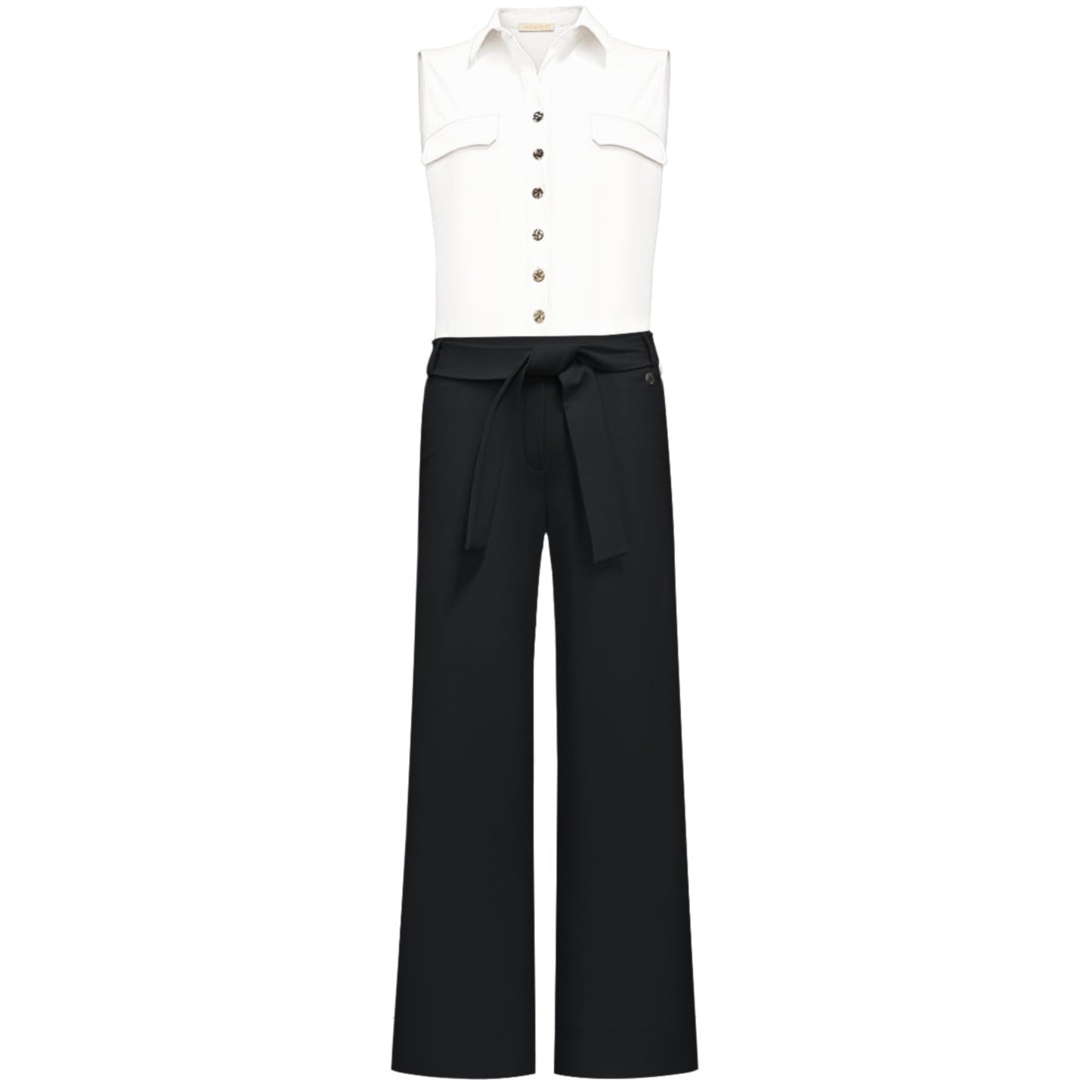 Triple Nine - Travel Jumpsuit Pia Zwart Wit - 51902 - Peet kleding