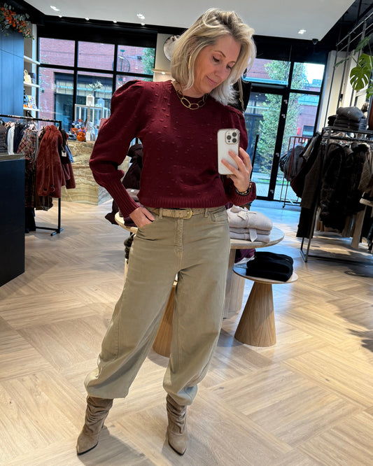 Trui Pearl Pofmouw Bordeaux - Peet kleding
