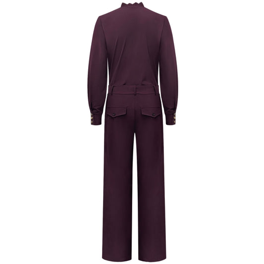 Triple Nine - Travel Jumpsuit Milana Aubergine - 51907 - Peet kleding