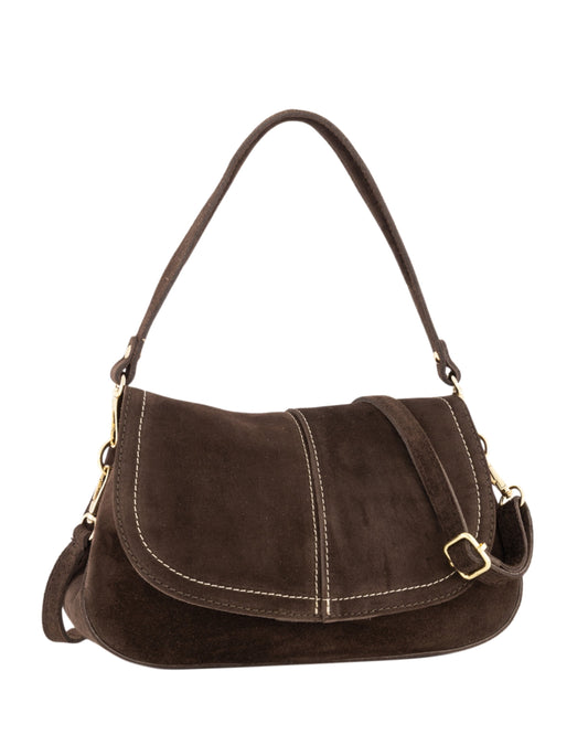 Tas Catania Suede Donkerbruin - Peet kleding
