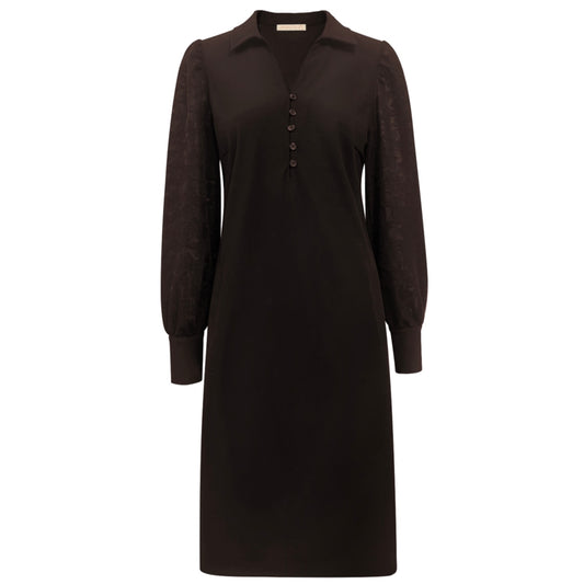 Triple Nine - Travel Jurk Joy Donkerbruin - 51812 - Peet kleding