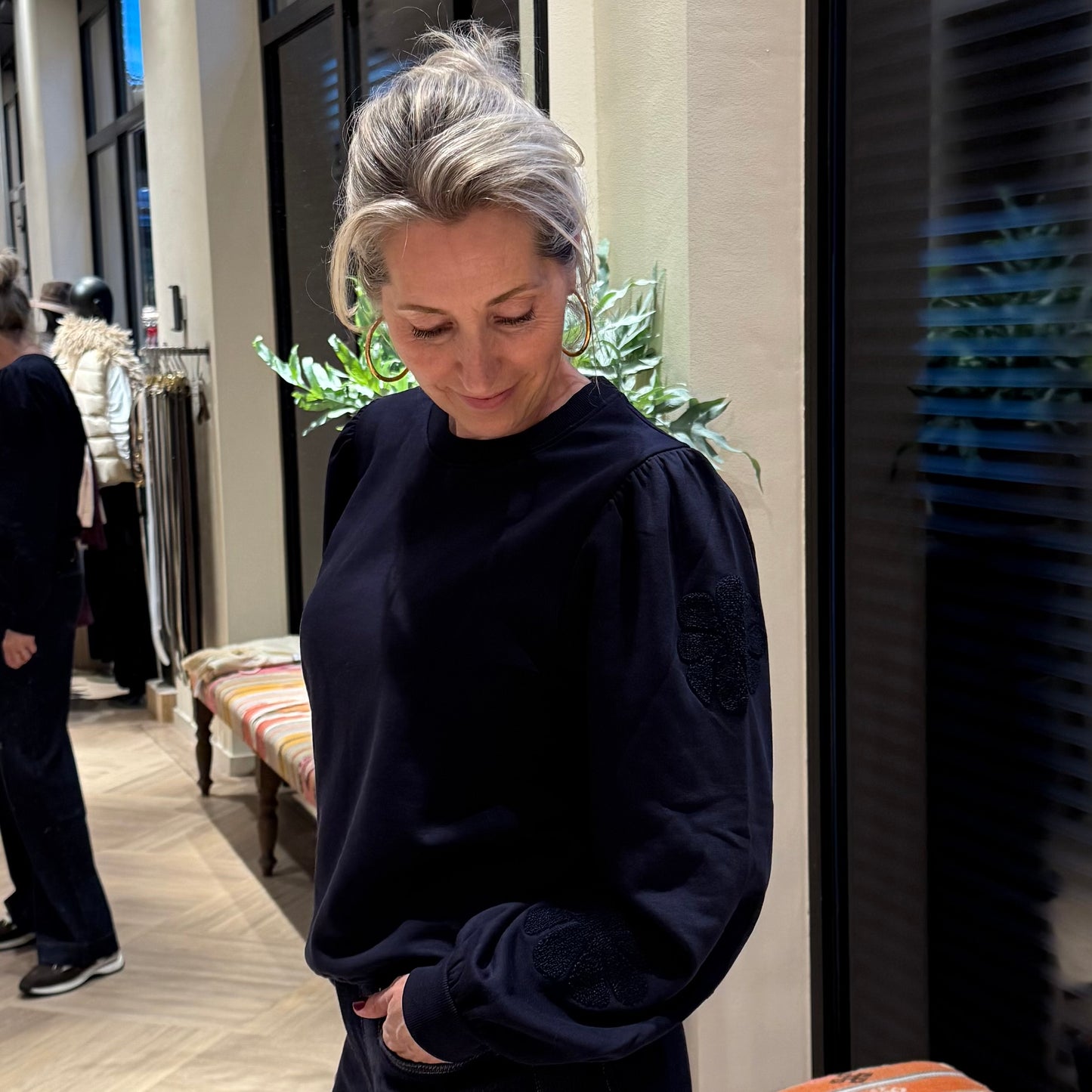 Geisha Sweatshirt Bloemen Navy - Peet kleding