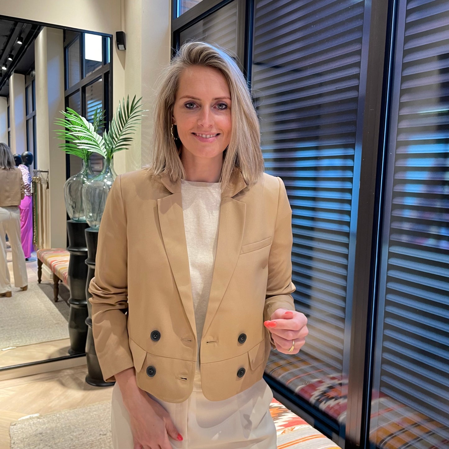 Yaya Korte Blazer Bruin - Peet kleding