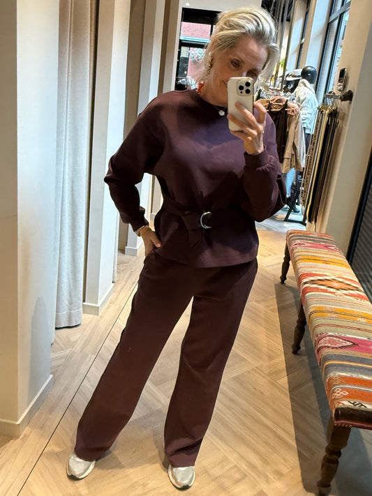 Red Button Colette Scuba Pant Burgundy - Peet kleding
