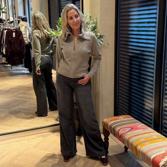 Yaya Wide Jeans Grijs - Peet kleding