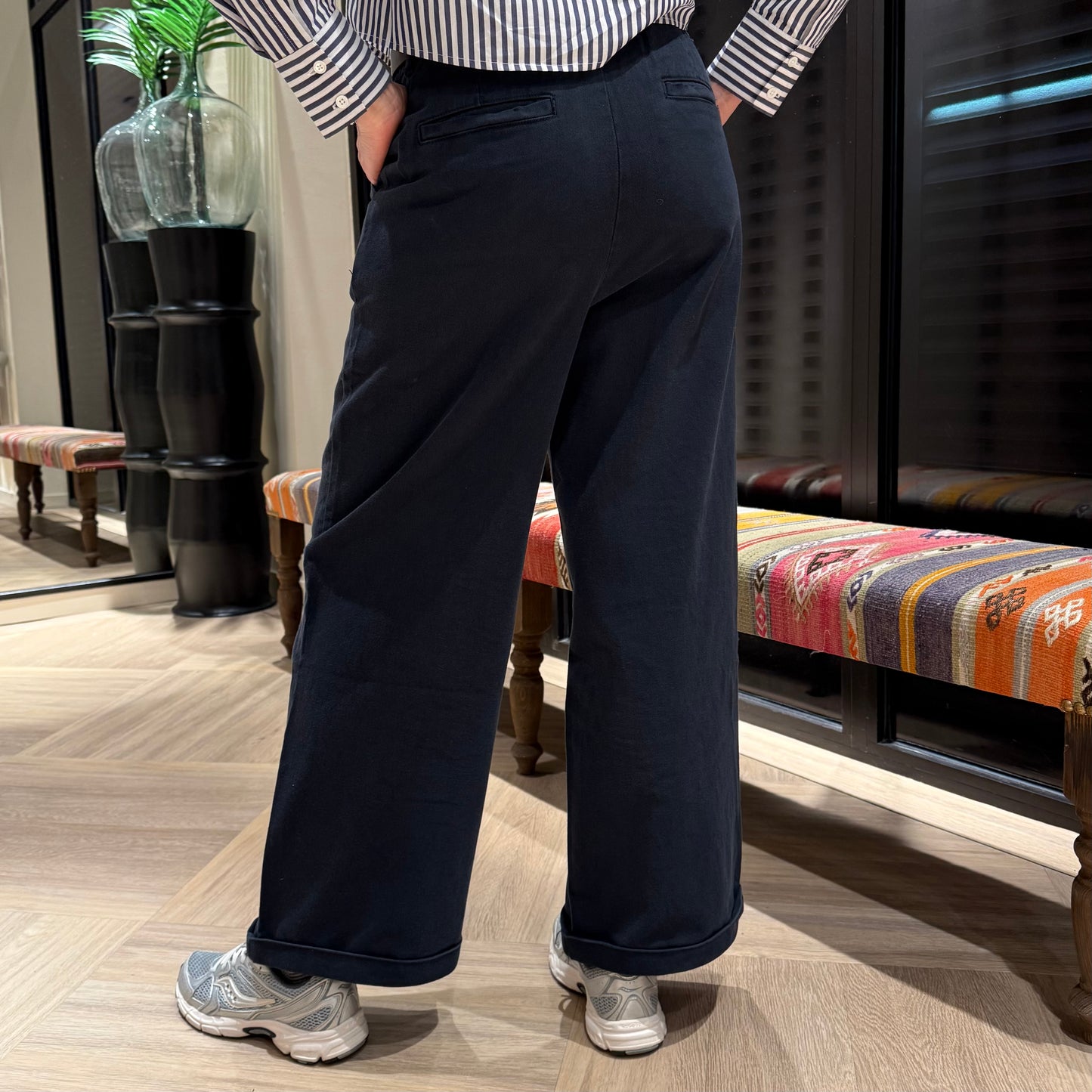 With Black Broek Steffi Navy - Peet kleding