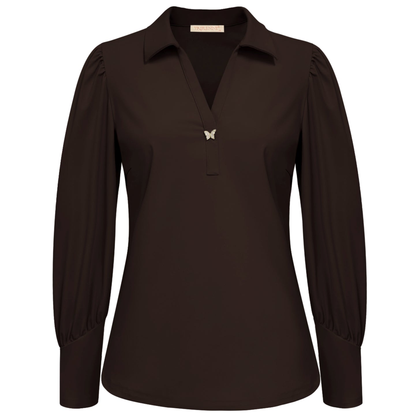 Triple Nine - Travel Top Lise Donkerbruin - 6930 - Peet kleding