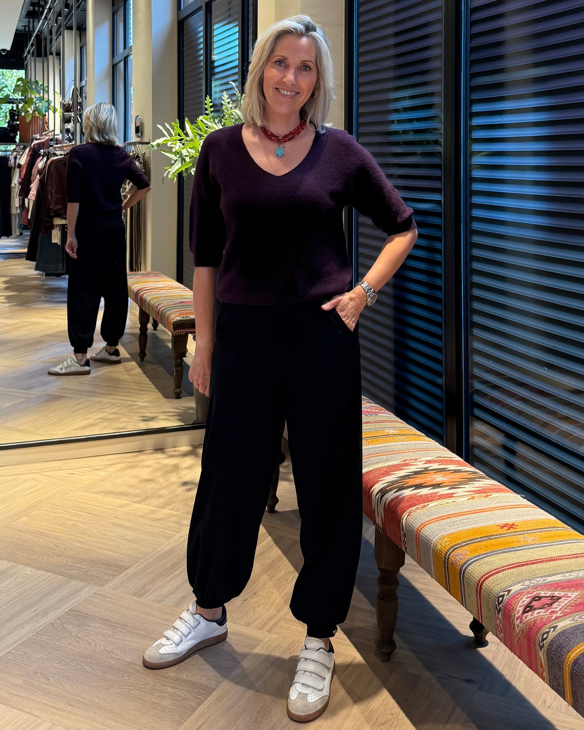 Triple Nine - Top Maartje Aubergine - Peet kleding