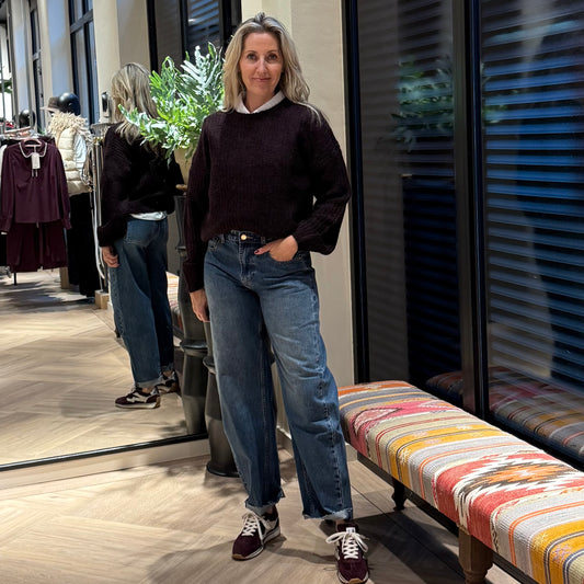 With Black Trui Ophelia Aubergine - Peet kleding