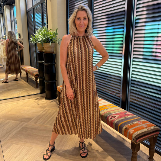 Jurk Halter Missi Bruin - Peet kleding