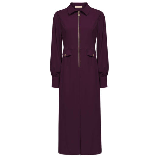 Triple Nine - Travel Jurk Melinna Aubergine - 51814 - Peet kleding