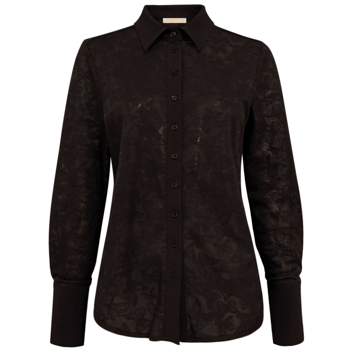 Triple Nine - Travel Blouse Butterfly Donkerbruin - 5920 - Peet kleding