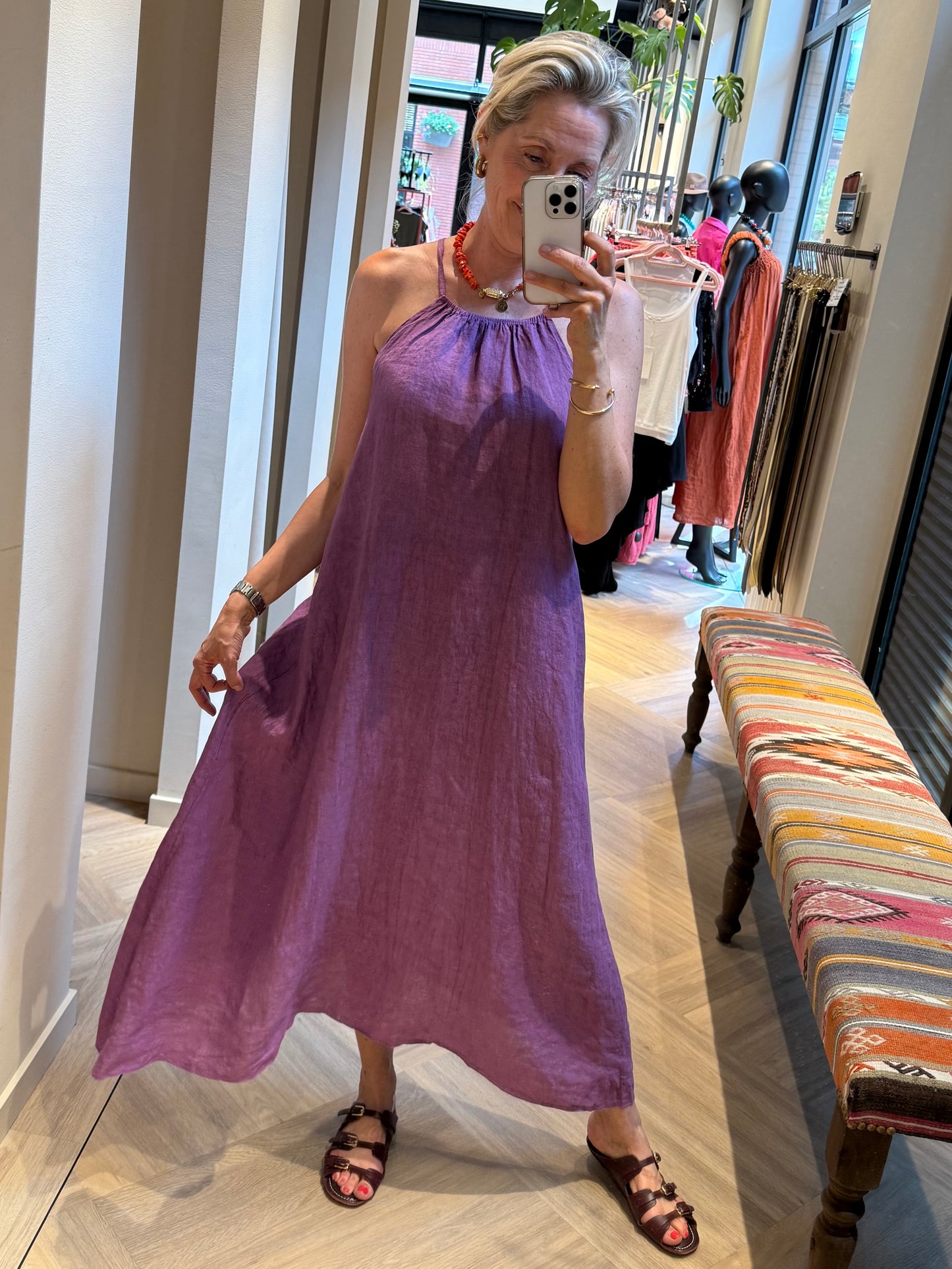 Jurk Marina Linnen Lavendel