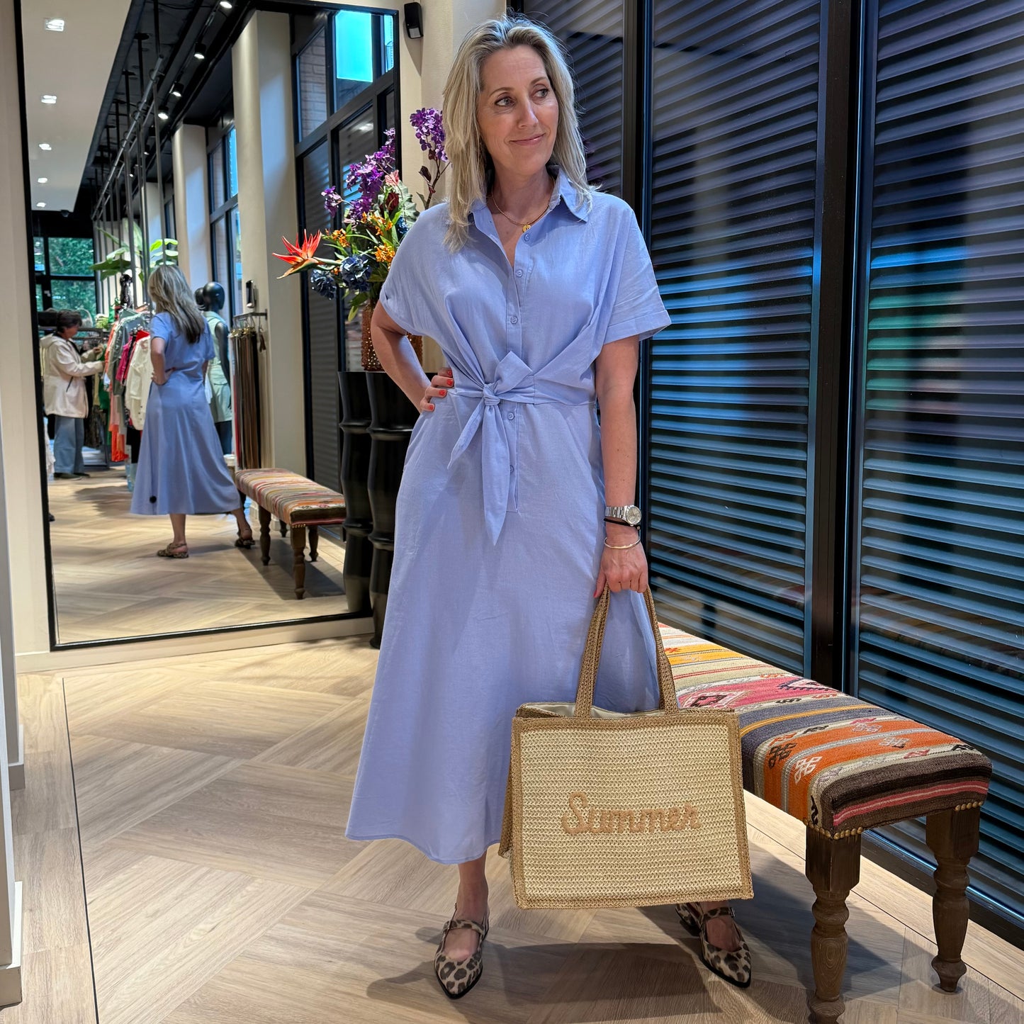 Azzurro Jurk Denia Blauw - Peet kleding