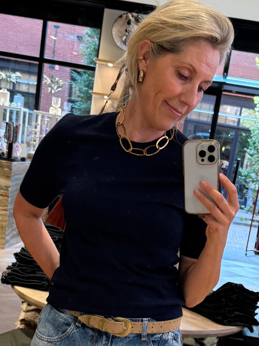 Top Basic Jip Navy - Peet kleding