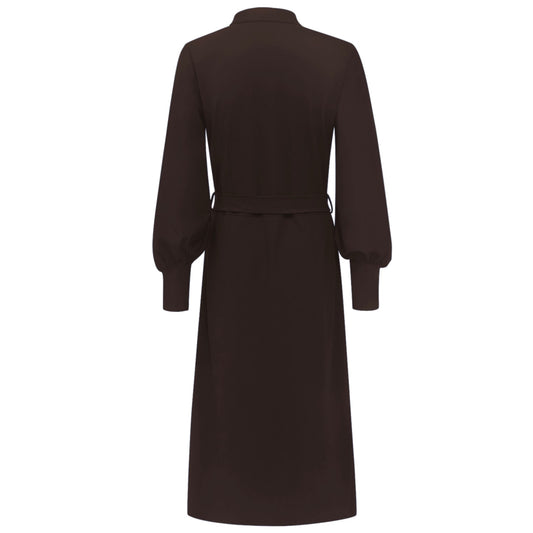 Triple Nine - Travel Jurk Nena Donkerbruin - 51813 - Peet kleding