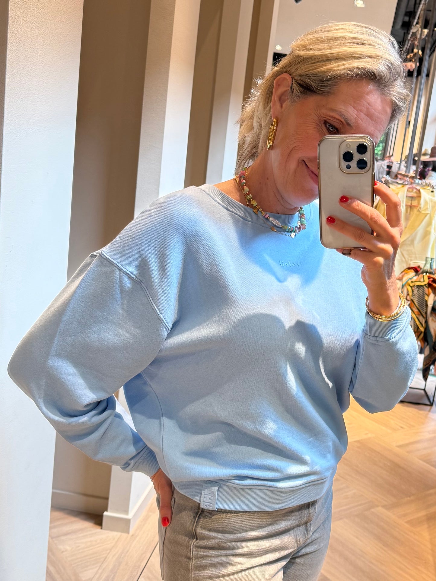 Zhrill Sweater Seraphina Licht Blauw - Peet kleding