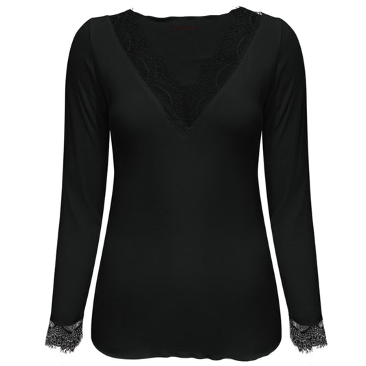 Triple Nine - Cashmere Top Cashy Lou Lou Zwart - 9003 - Peet kleding