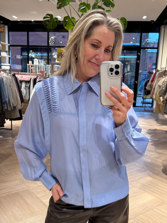 Copenhage Muse Blouse Molly Blauw - Peet kleding