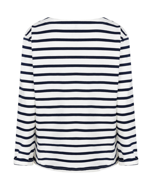 Red Button Streep Shirt Terry Donkerblauw - Peet kleding