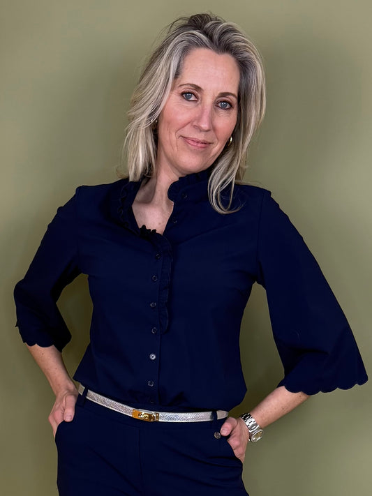 Triple Nine - Travel Blouse Chloé Navy - 5937 - Peet kleding