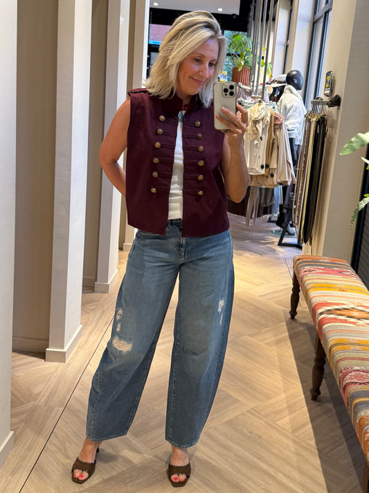 Gilet Military Style Bordeaux - Peet kleding