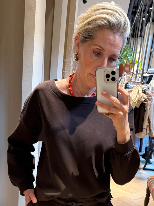 Red Button Skyler Top Scuba Espresso - Peet kleding