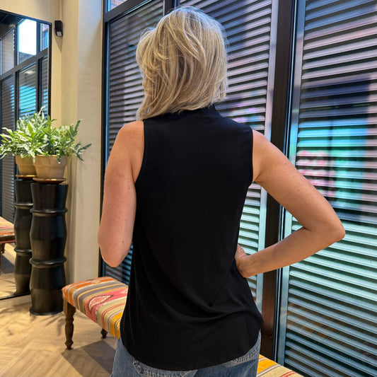 Top V-Hals Leny Zwart - Peet kleding