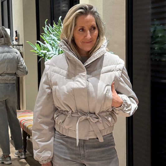 Yaya Cropped Jacket Lichtgrijs - Peet kleding