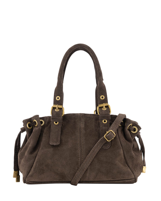 Tas Reva Suede Donkerbruin - Peet kleding