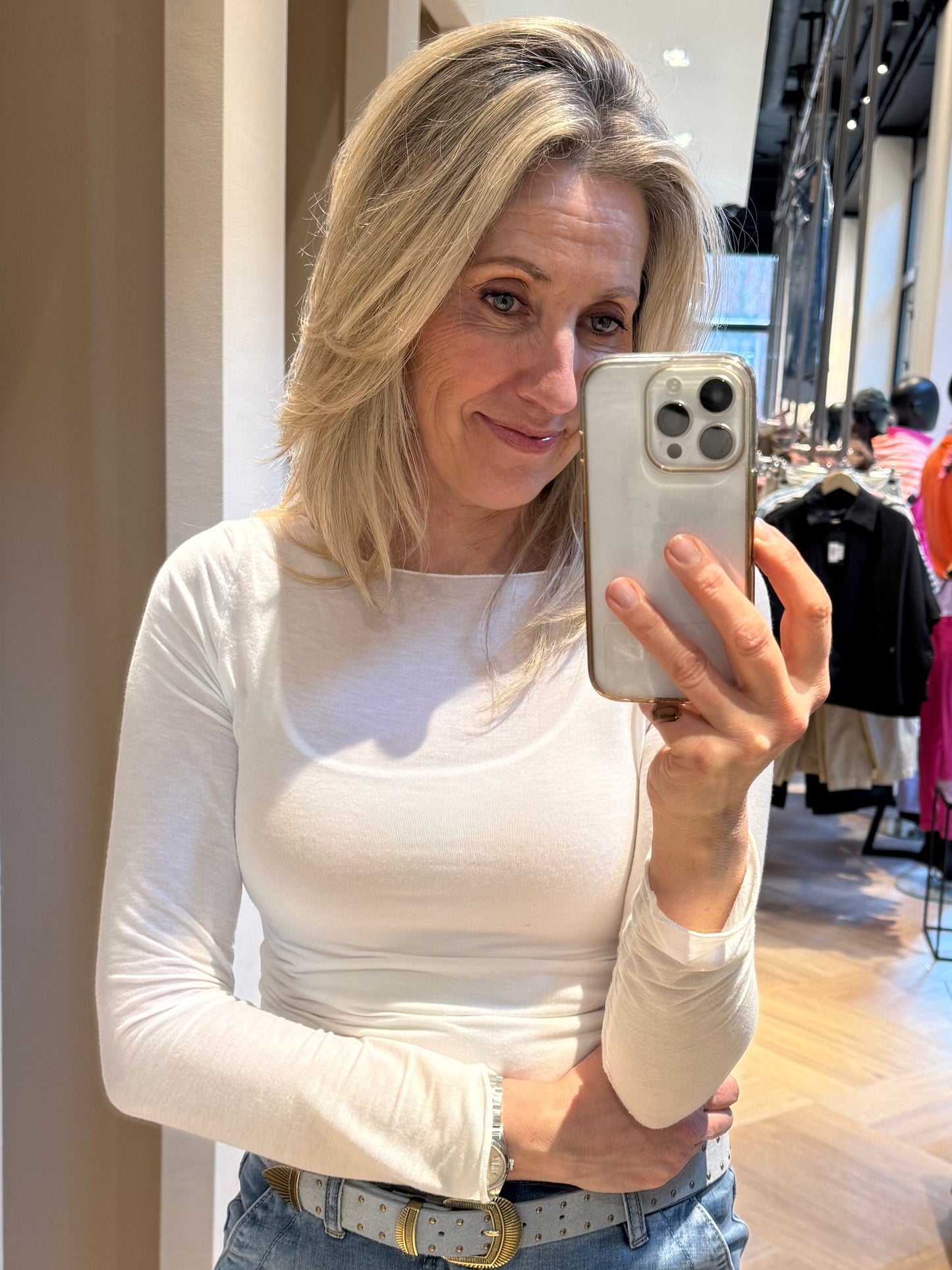 Top Basic Jess Ecru - Peet kleding