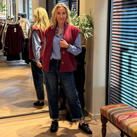Azzurro Fleece Gilet Bordeaux - Peet kleding
