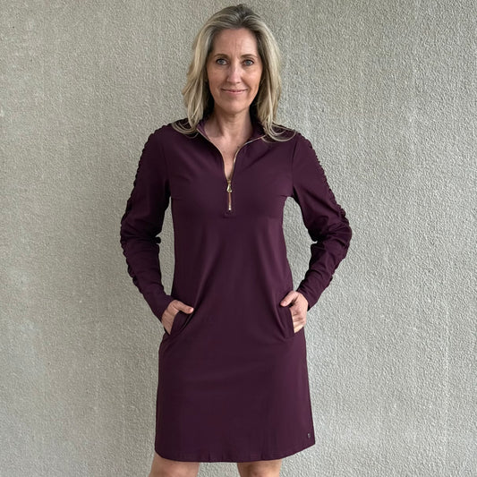 Triple Nine - Travel Jurk Mares Aubergine - 51815 - Peet kleding