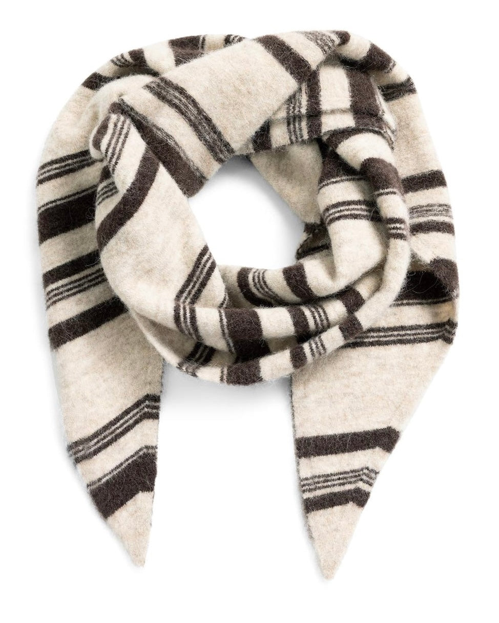 Yaya Gestreepte Sjaal Beige Brown - Peet kleding