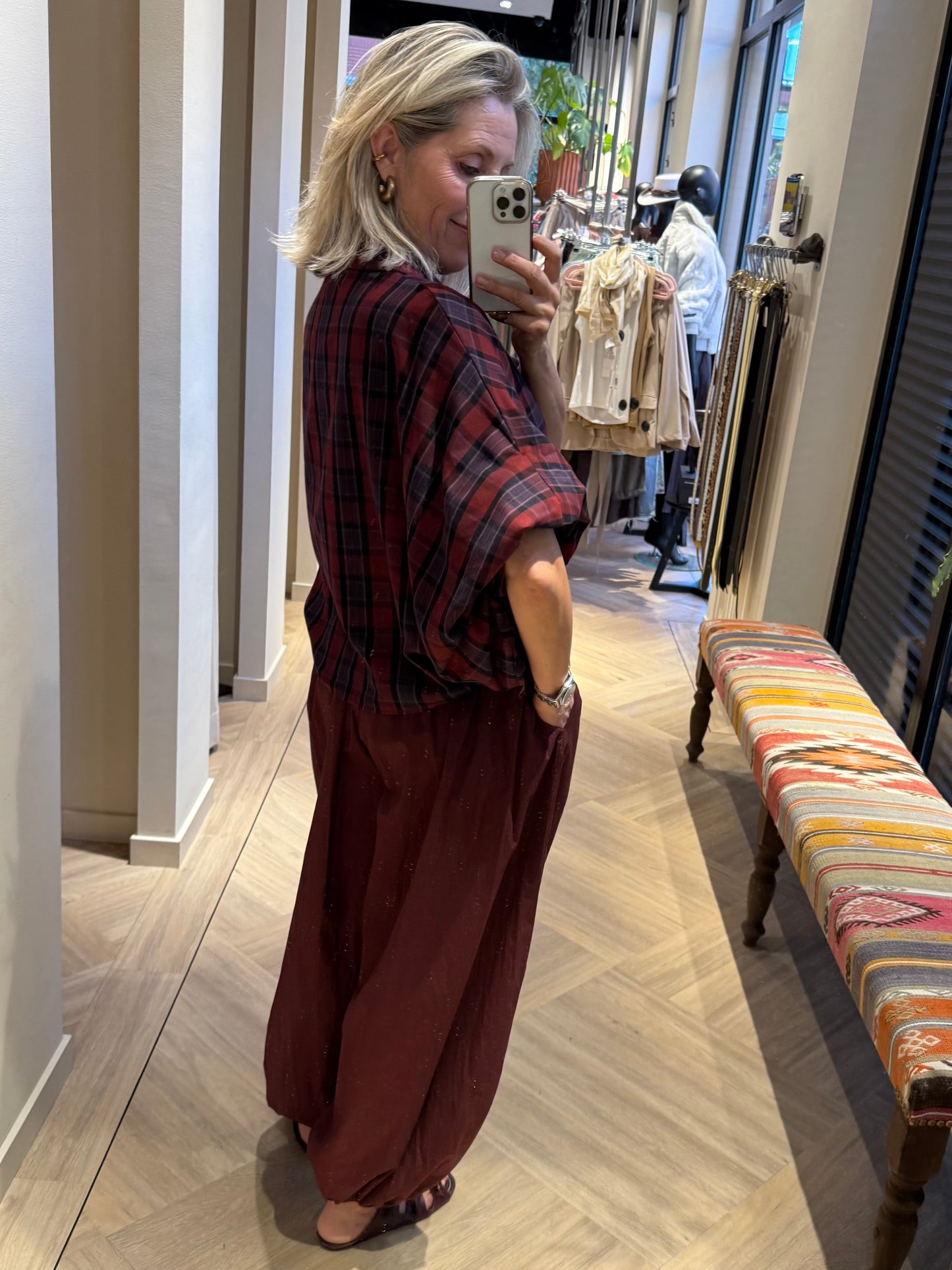 Broek Parachute Bordeauxrood - Peet kleding