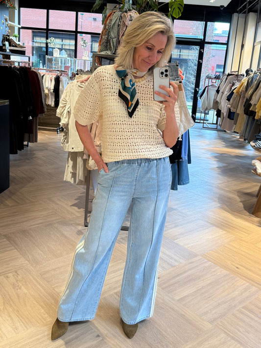 Red Button Top Jolene Ecru - Peet kleding