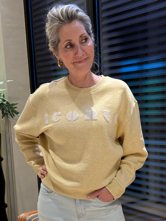 Yaya Sweater Iconic Geel - Peet kleding