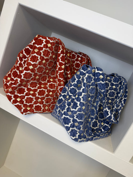 Tas Luca Maxi Velour Print Brique - Peet kleding