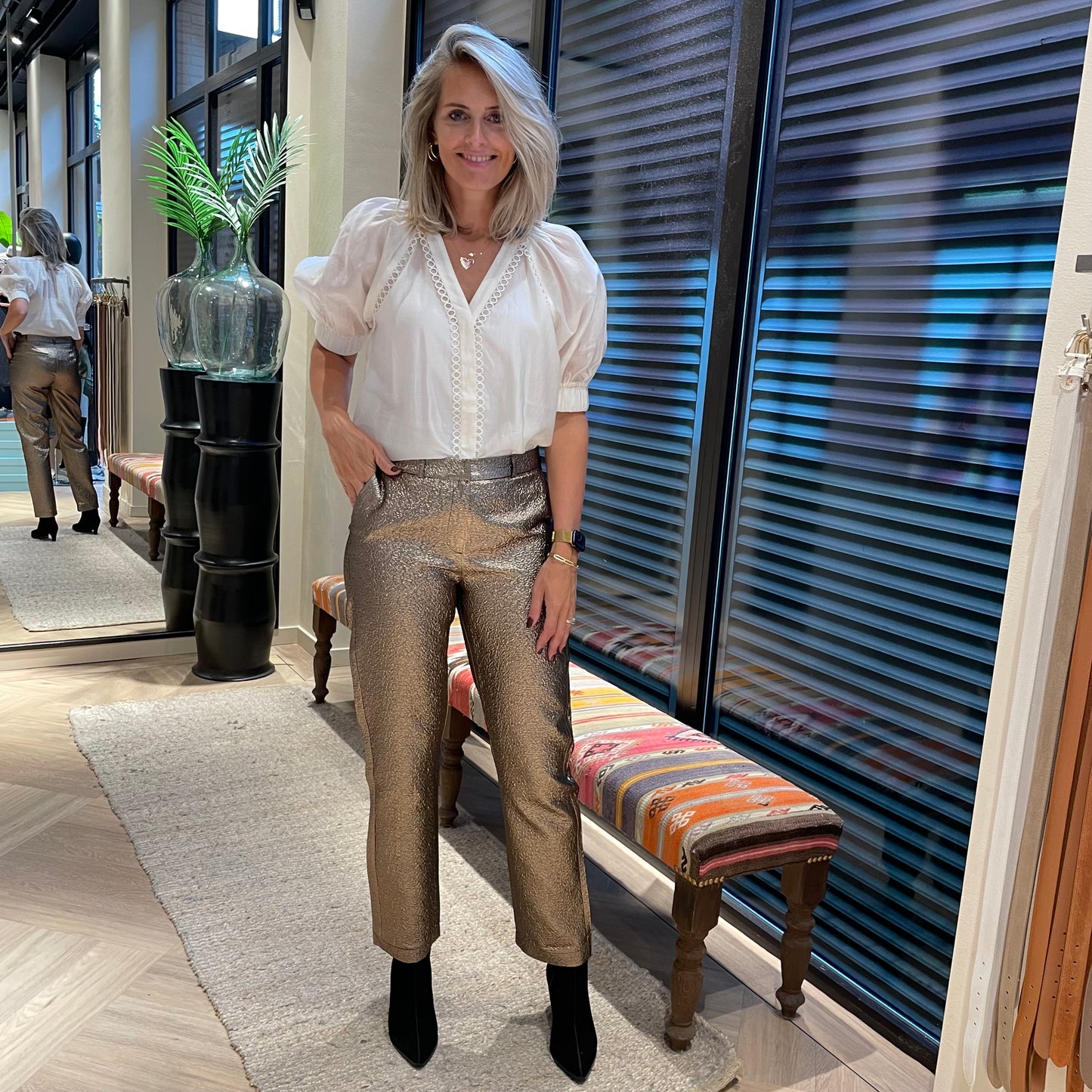 Geisha Chino Broek Goud - Peet kleding