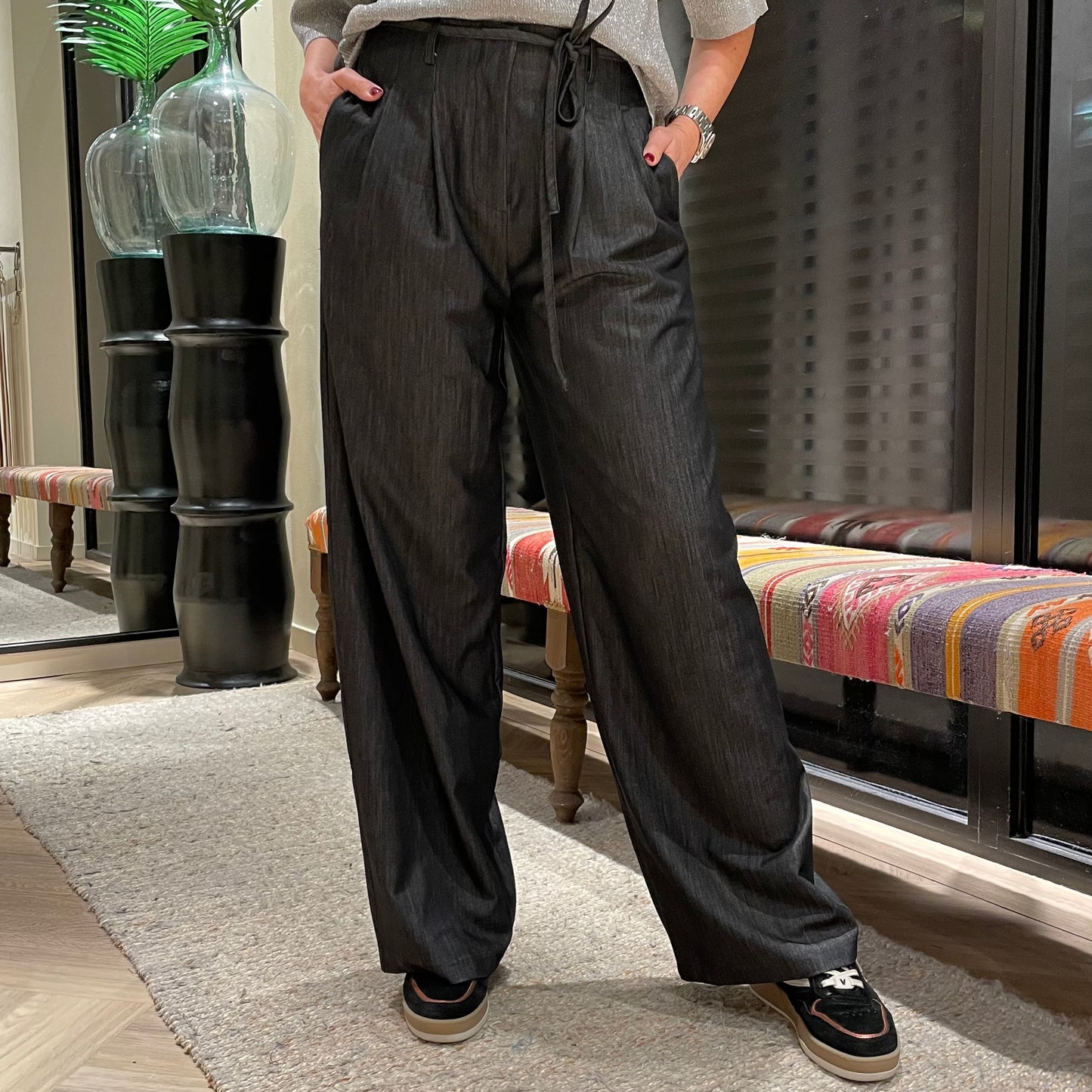 Ichi Broek Hotara Zwart - Peet kleding