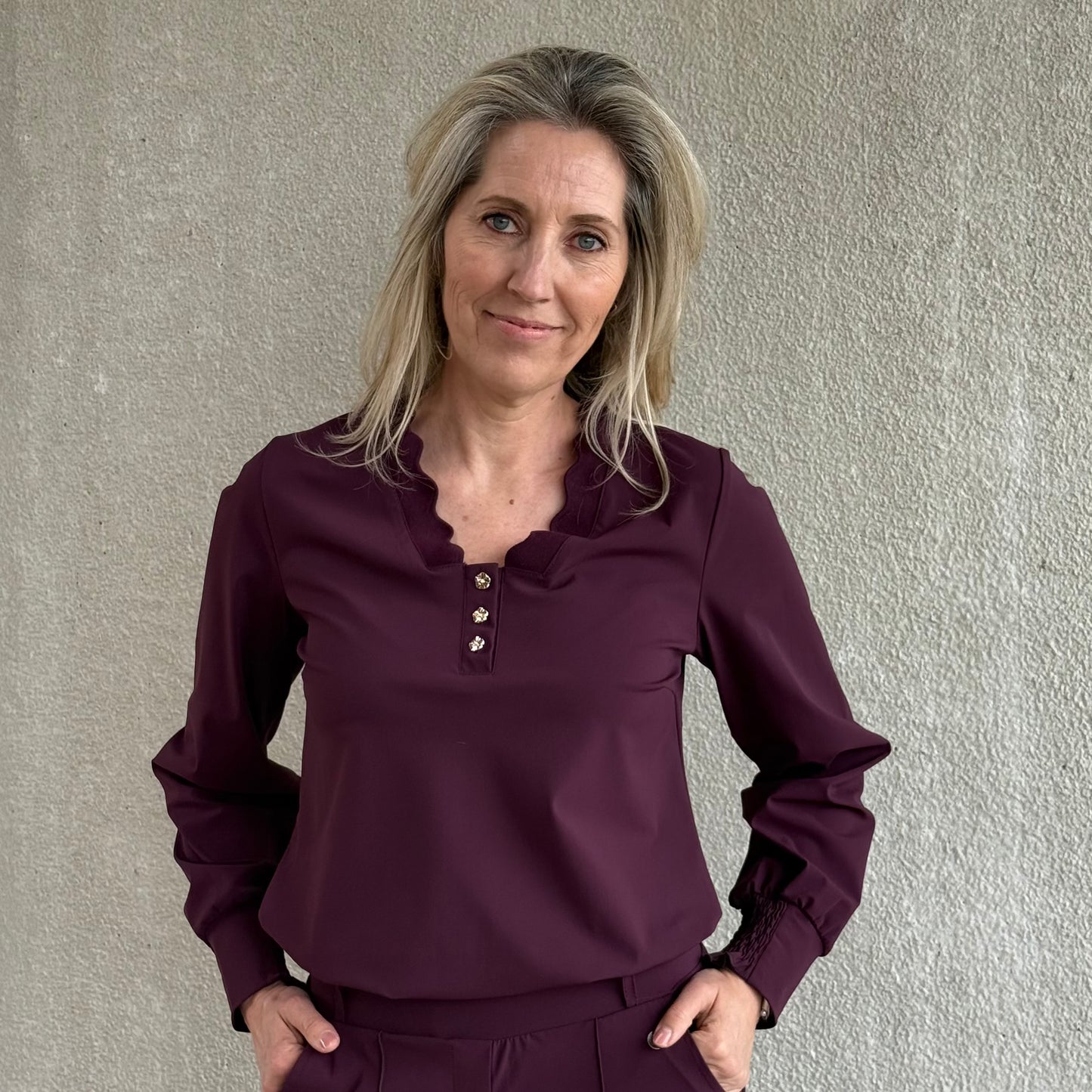 Triple Nine - Travel Top Laura Aubergine - 6933 - Peet kleding