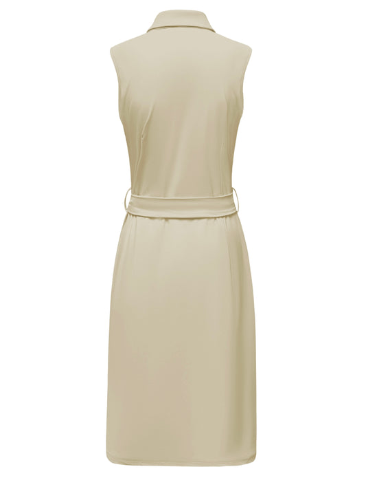 Triple Nine Travel Jurk Elodie Beige - 51823 - Peet kleding