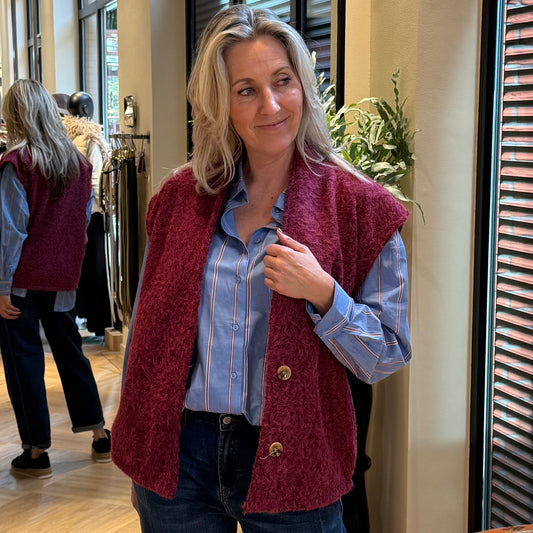 Azzurro Fleece Gilet Bordeaux - Peet kleding