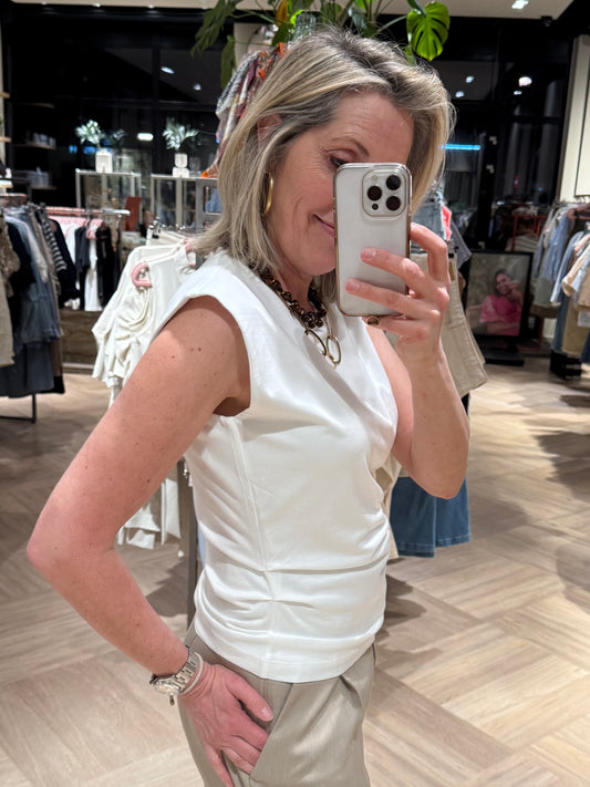 Yaya Jersey Top Wit - Peet kleding