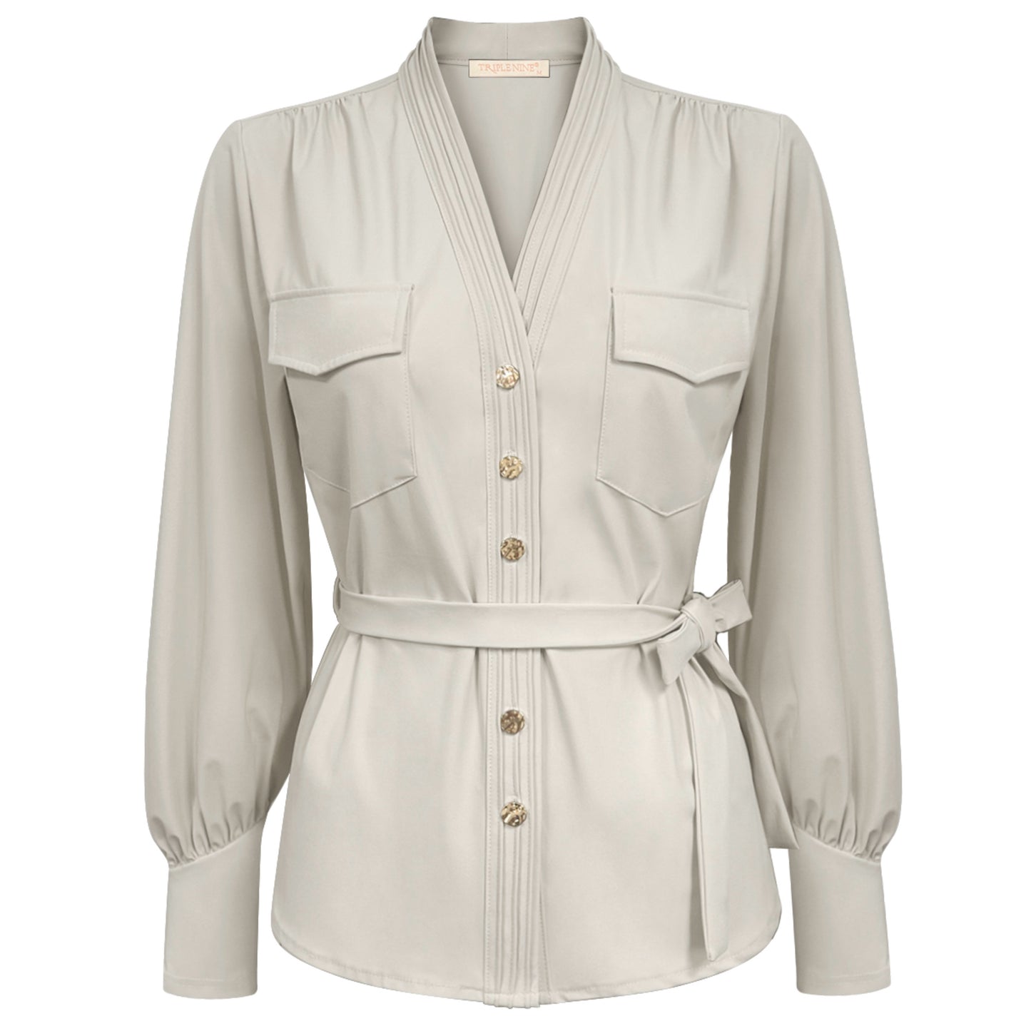Triple Nine - Travel Blouse Megan Beige - 5926 - Peet kleding
