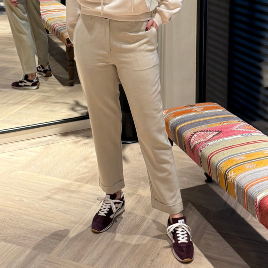 Yaya High Waist Broek Sand - Peet kleding