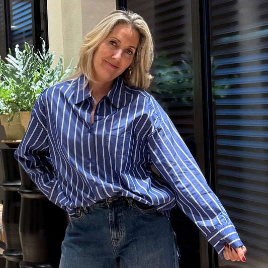 With Black Blouse Nolan Blauw - Peet kleding